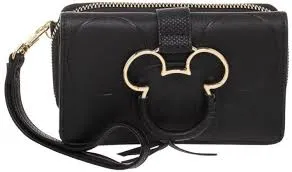 Disney Mickey Mouse Gold Metal Charm Wristlet Wallet