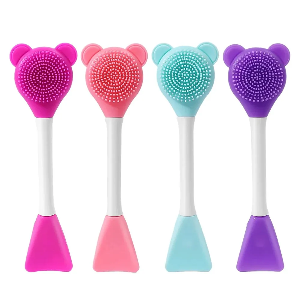 Double-Head Silicone Facial Mask Brush - Home Makeup Tool