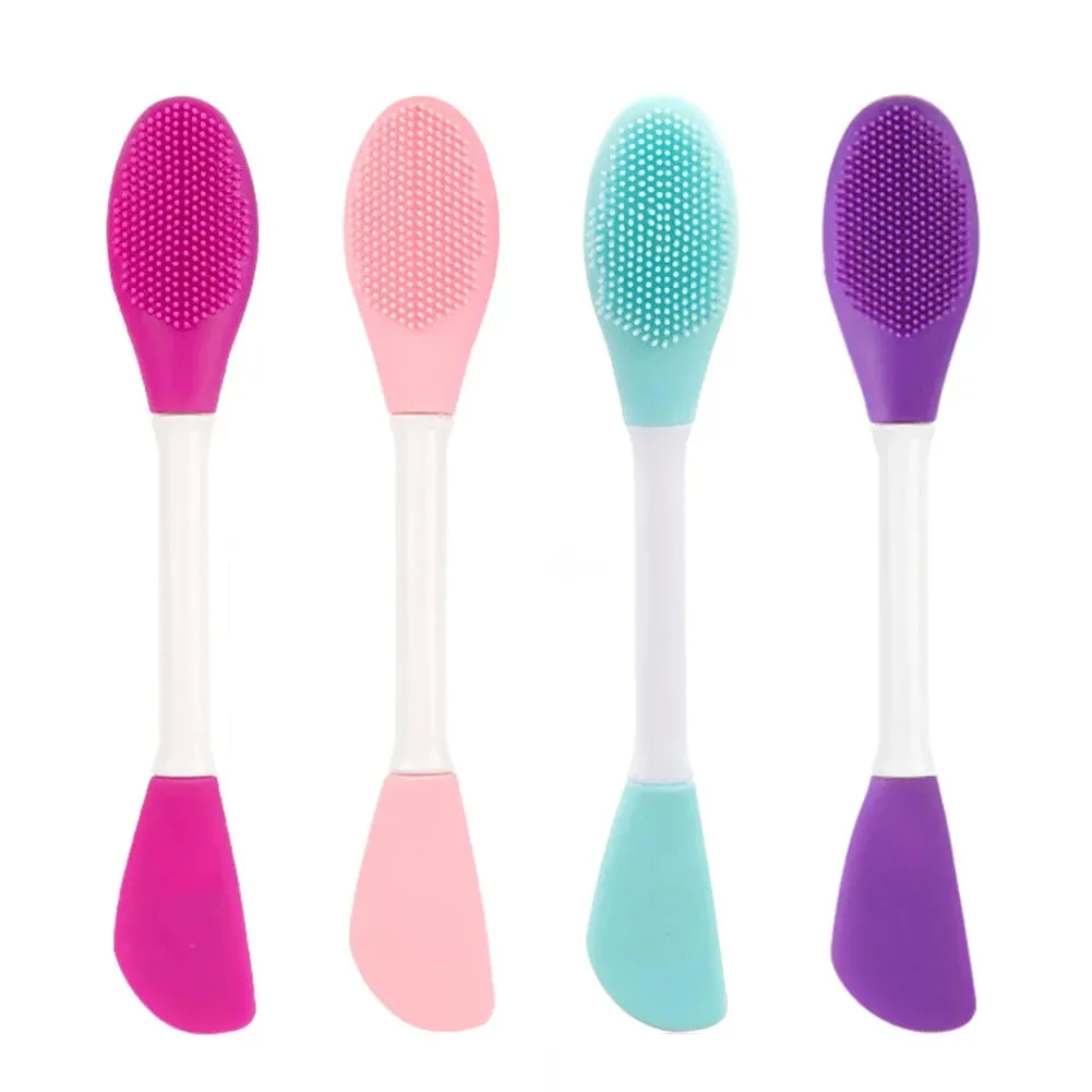 Double-Head Silicone Facial Mask Brush - Home Makeup Tool