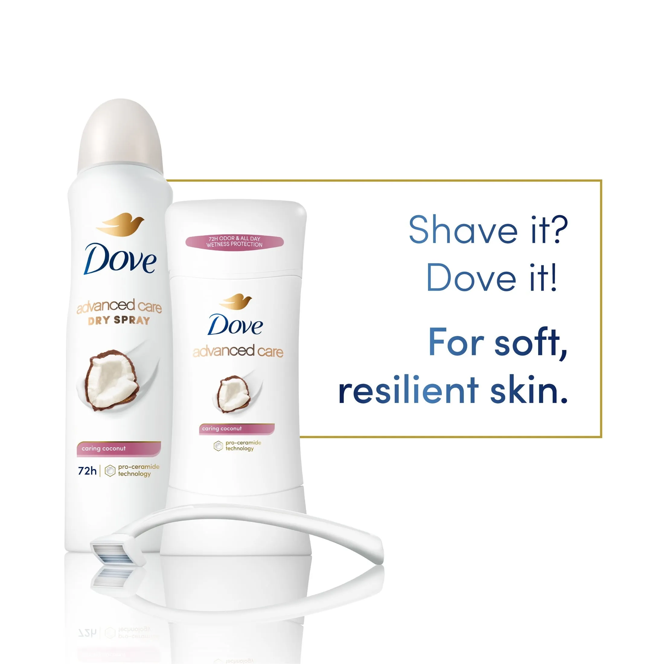 Dove Advanced Care Women's Antiperspirant Deodorant Dry Spray, Caring Coconut, 3.8 oz