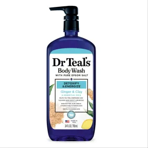 DR TEAL'S GINGER AND CLAY BODY WASH 710ML