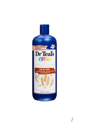 DR TEAL'S KIDS WITH OAT MILK 3-IN-1 BODY WASH, BUBBLE BATH & SHAMPOO