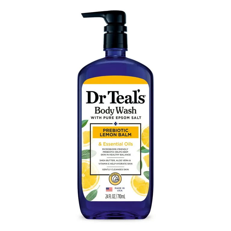 DR TEAL'S PREBIOTIC LEMON BALM BODY WASH 710ML