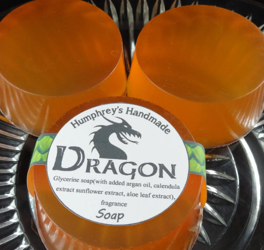 DRAGON Soap | Glycerin Smoke Bonfire Scent | Beard Wash | Shave Soap