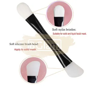 Dual Sided Face Mask Applicator Brush (Silicone & Soft Nylon Bristles)