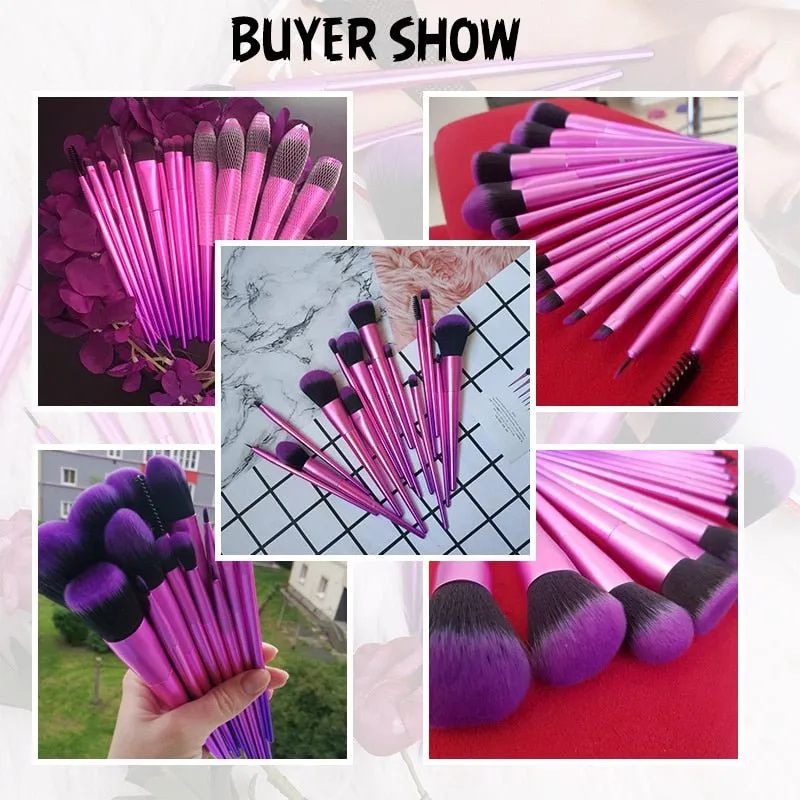 DUcare Makeup Brushes 15Pcs Rose Makeup Brush Set Synthetic Hair for Eyeshadow Eyeliner Foundation Powder Blush Makeup Cosmetic