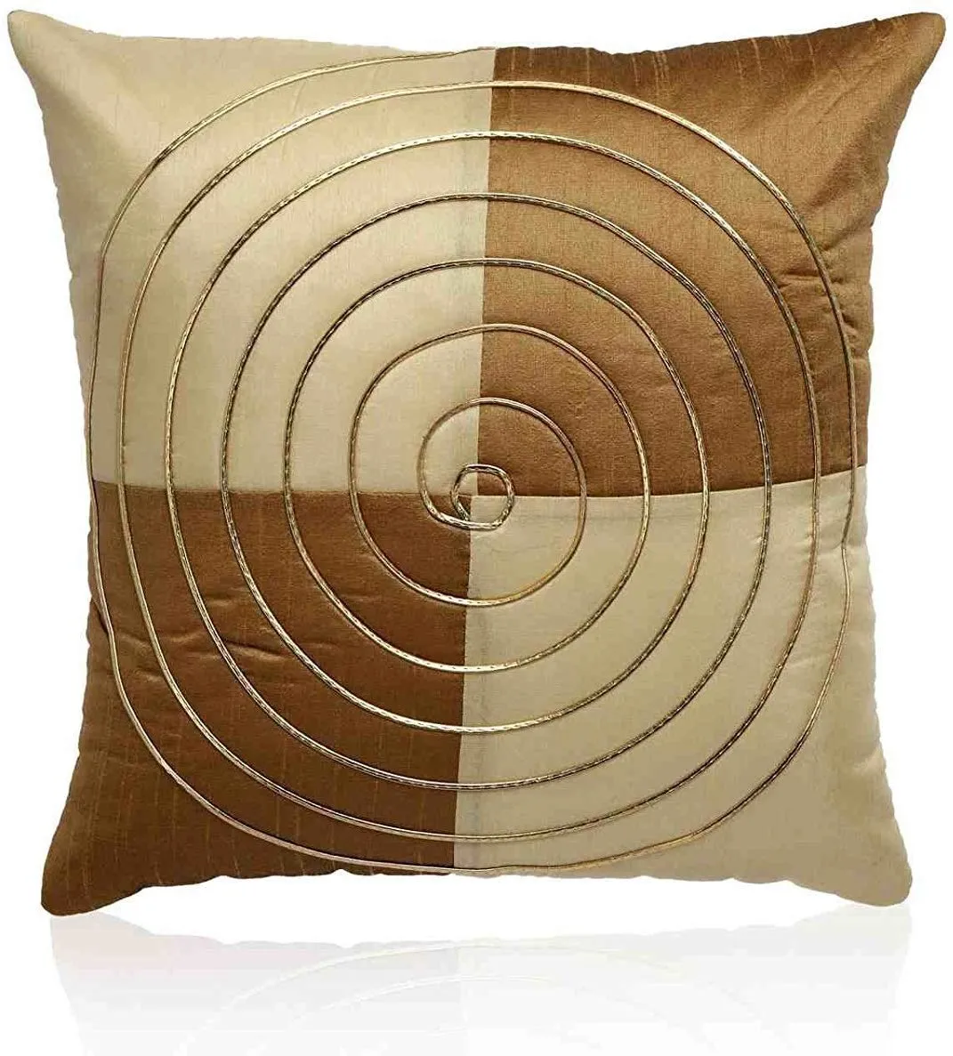 Dupion Silk Beige color Cusion Cover Set of 5