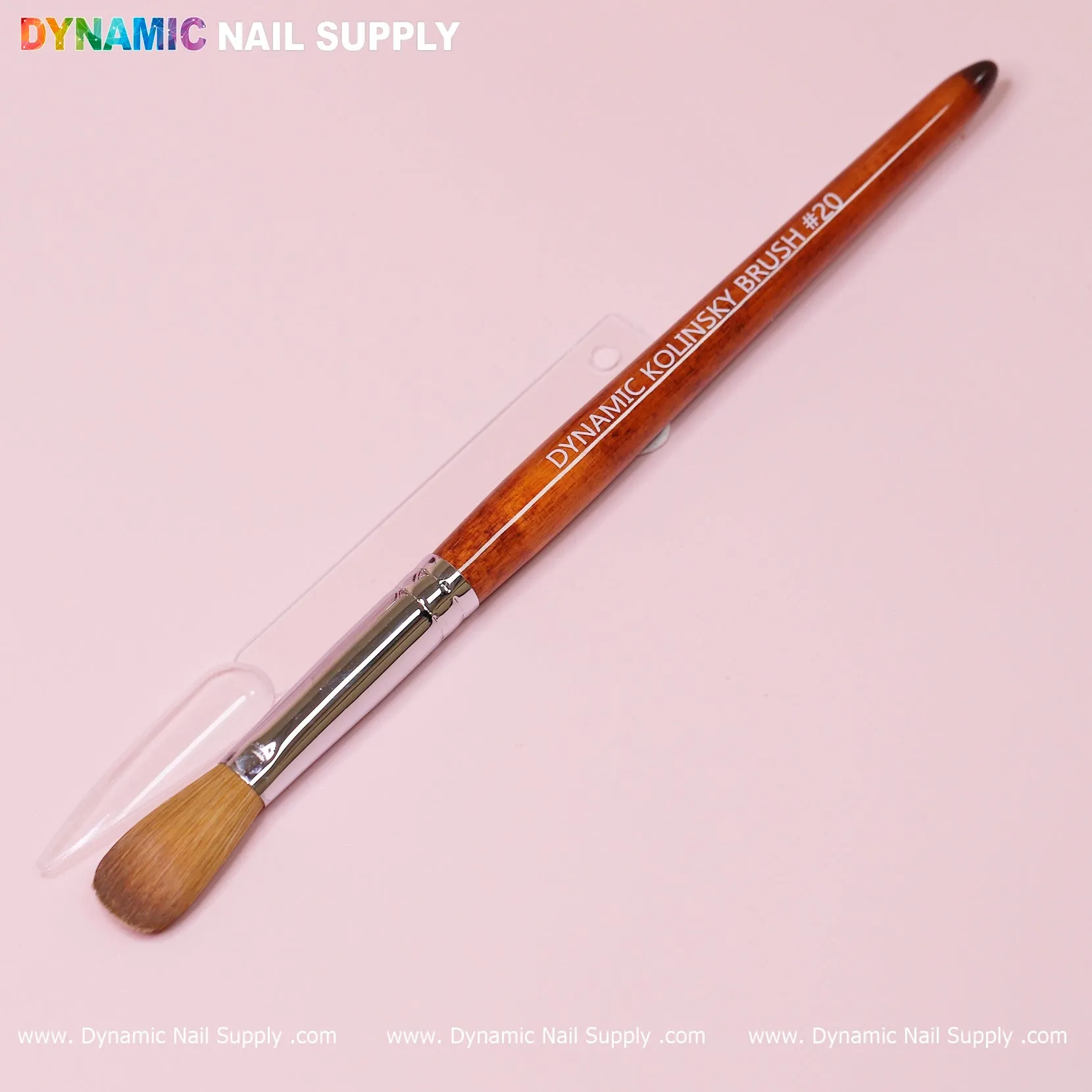 Dynamic 100% Kolinsky Hair Brush - Wooden Handle Brush (Crimped/ Flat/ Round) for Acrylic Nails Application