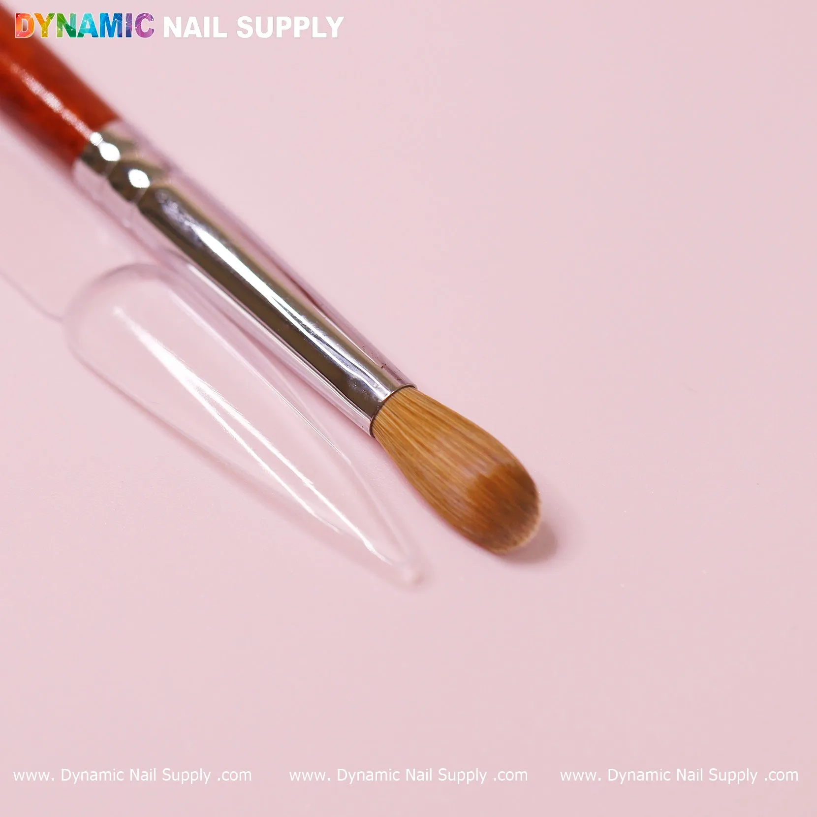 Dynamic 100% Kolinsky Hair Brush - Wooden Handle Brush (Crimped/ Flat/ Round) for Acrylic Nails Application