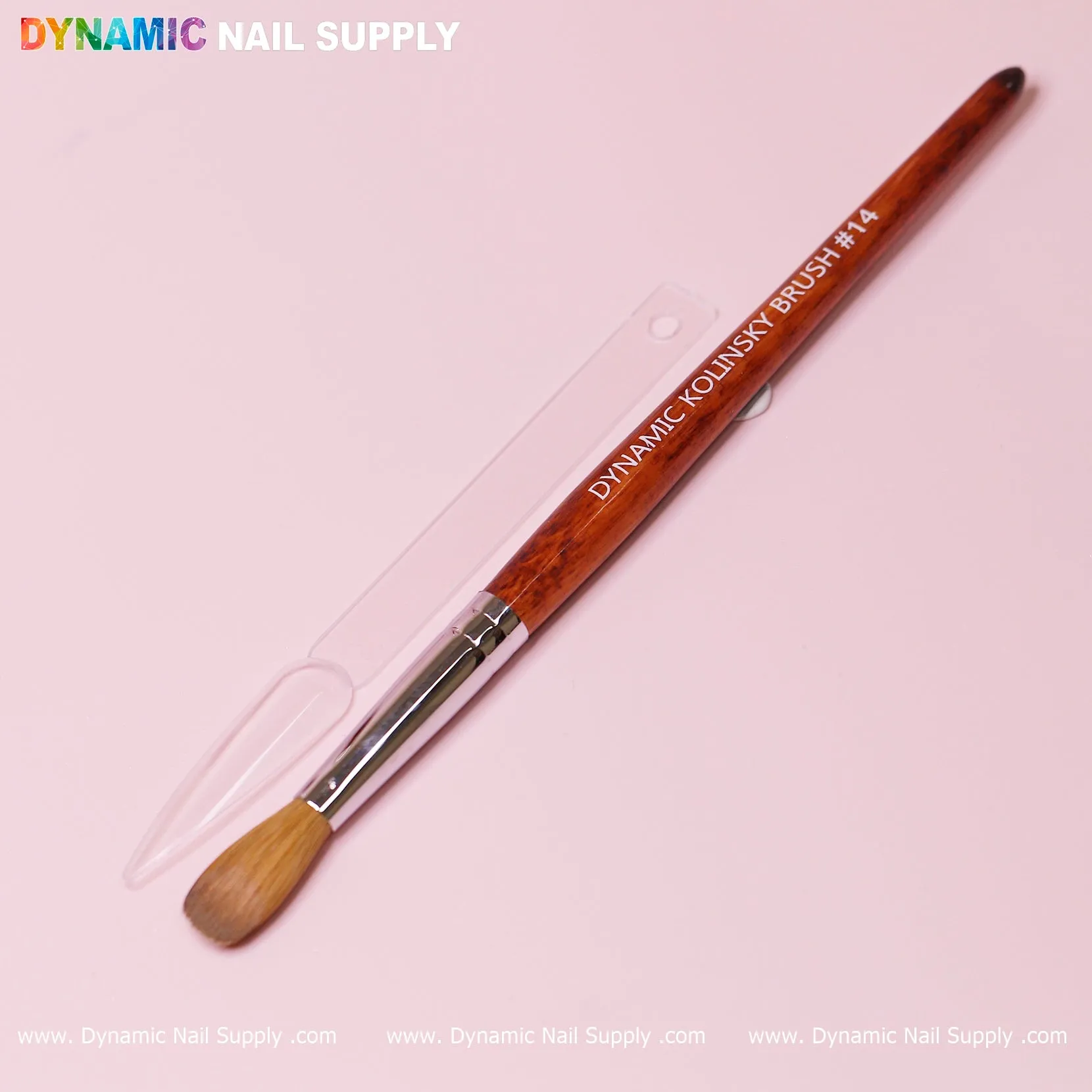 Dynamic 100% Kolinsky Hair Brush - Wooden Handle Brush (Crimped/ Flat/ Round) for Acrylic Nails Application