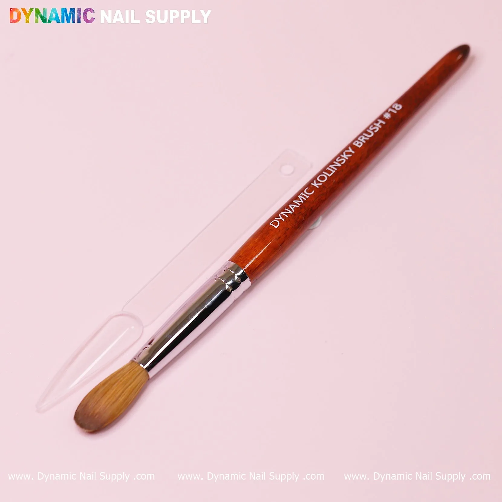 Dynamic 100% Kolinsky Hair Brush - Wooden Handle Brush (Crimped/ Flat/ Round) for Acrylic Nails Application