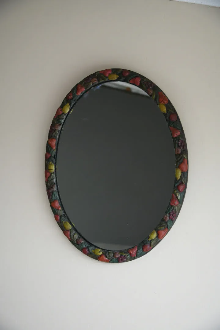 Early 20th Barbola Fruit Mirror