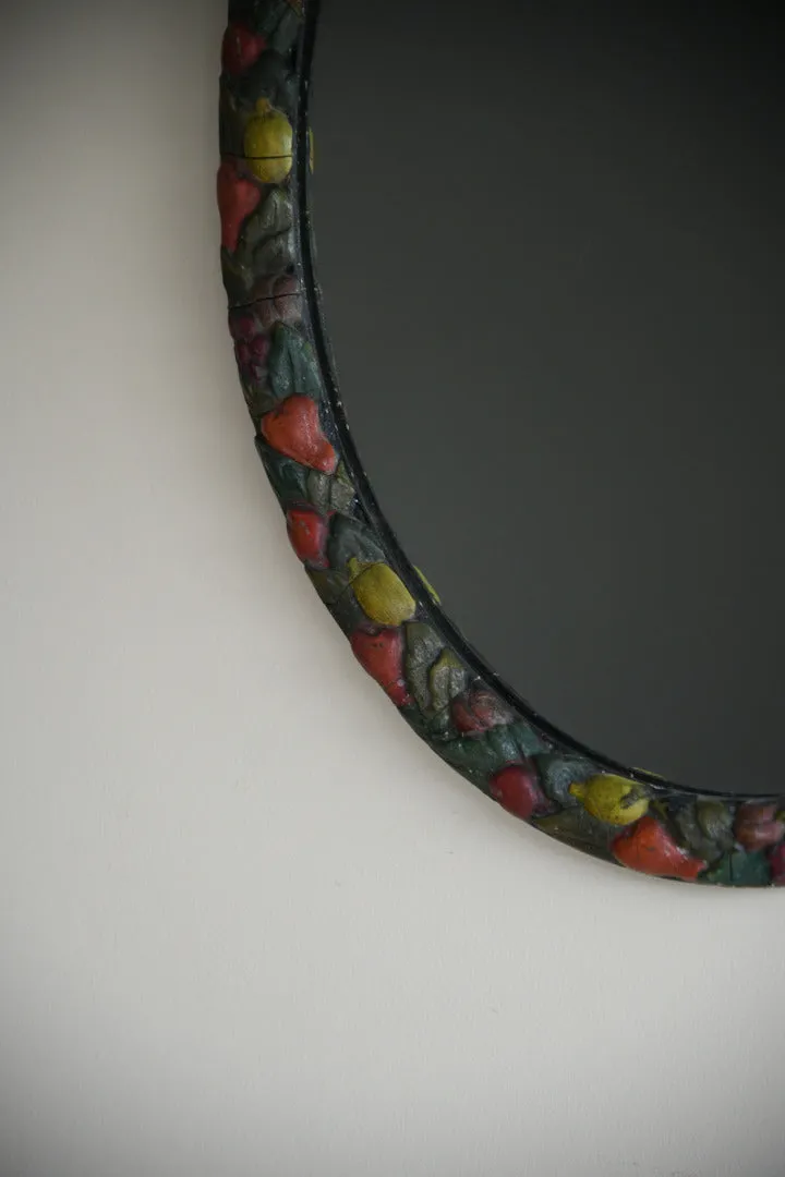 Early 20th Barbola Fruit Mirror