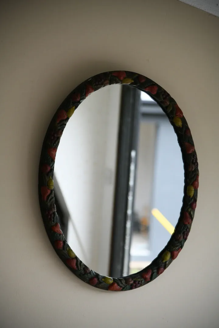 Early 20th Barbola Fruit Mirror