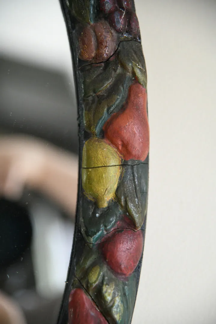Early 20th Barbola Fruit Mirror
