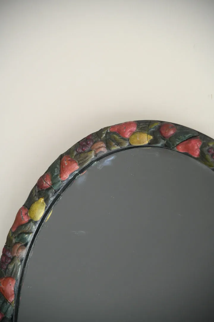 Early 20th Barbola Fruit Mirror