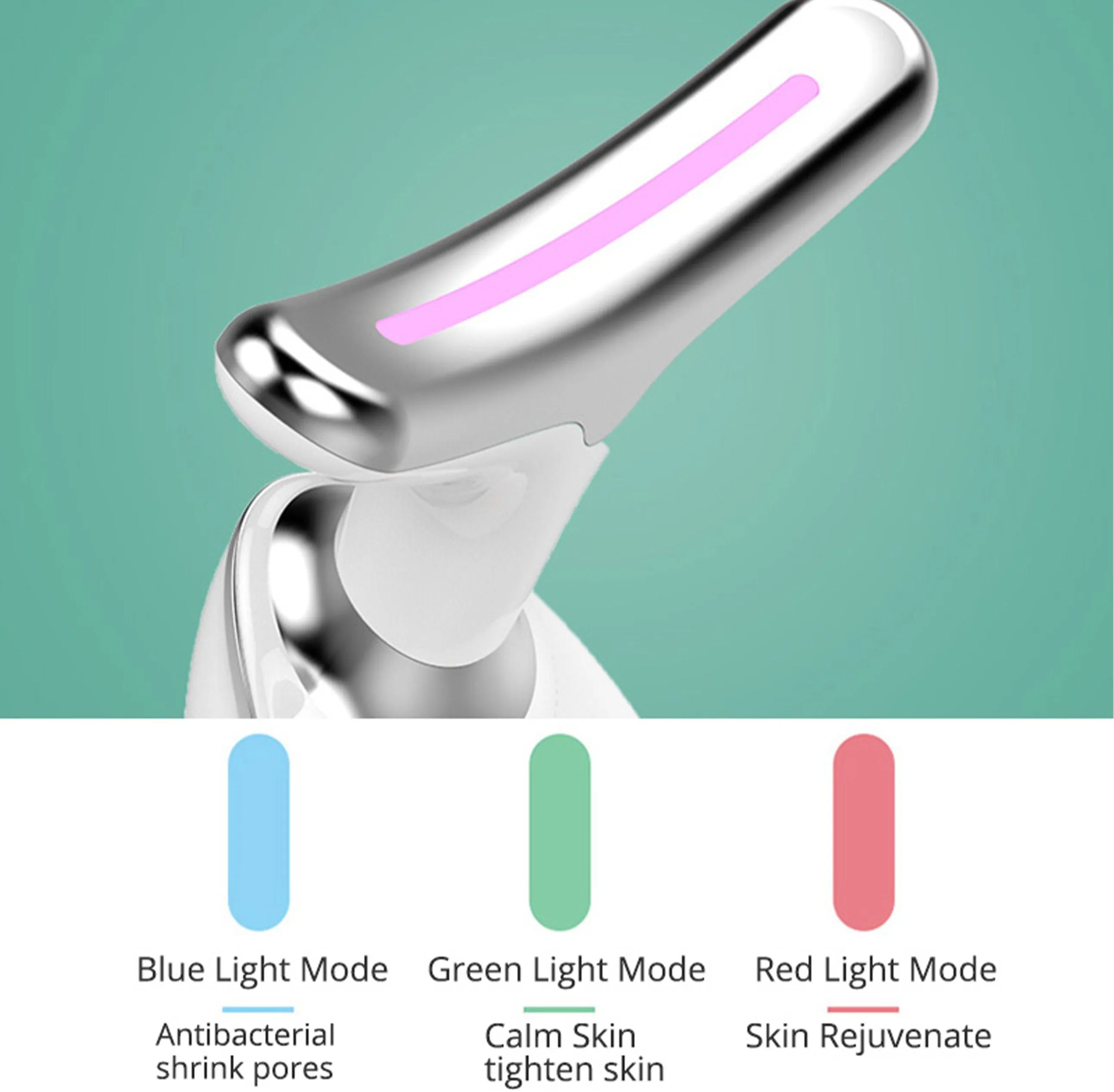 Electric Microcurrent Wrinkle Remover LED Photon Face Beauty Device For Woman