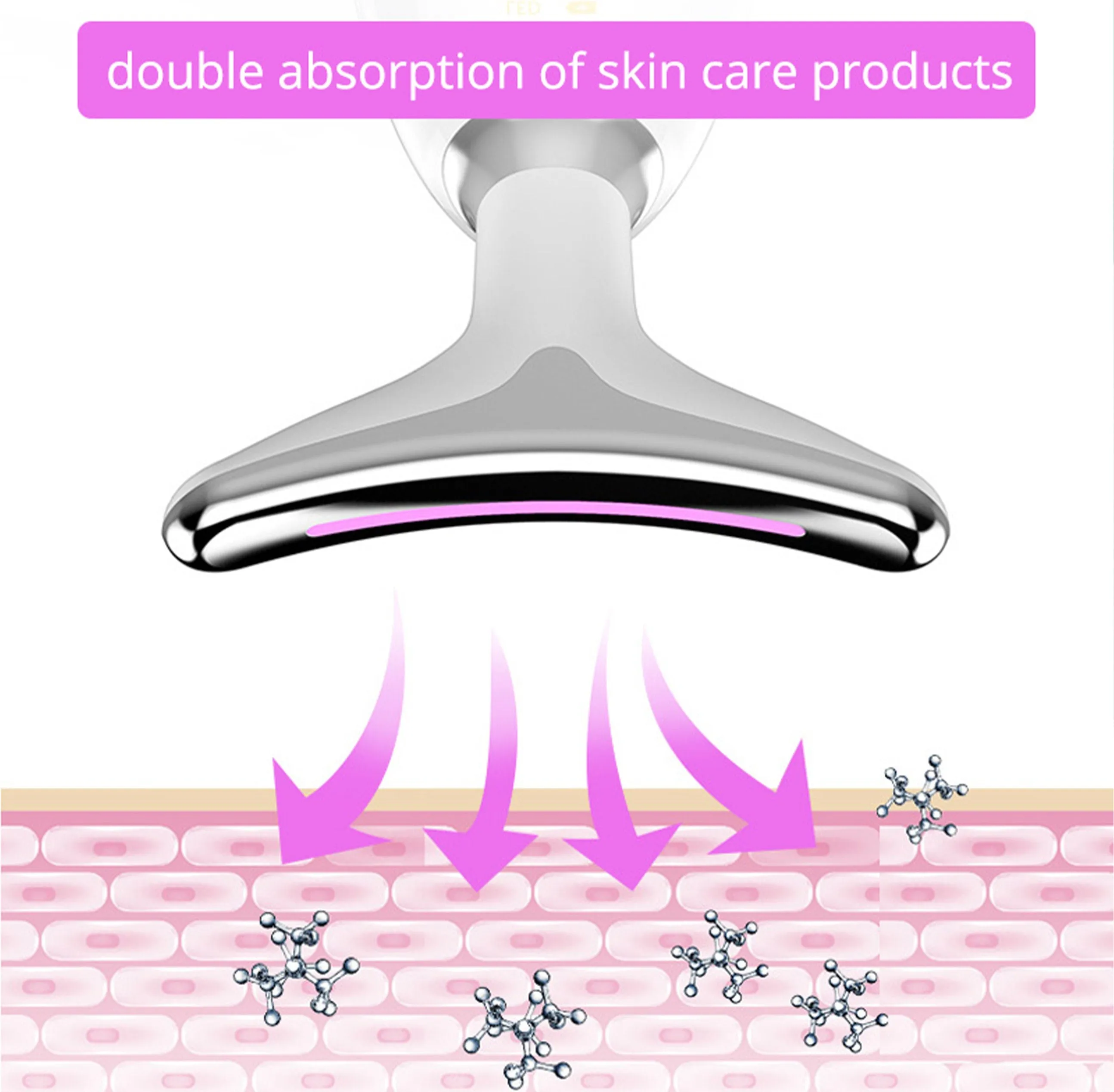 Electric Microcurrent Wrinkle Remover LED Photon Face Beauty Device For Woman