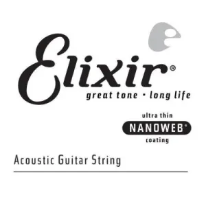 Elixir 16182 Phosphor Bronze Acoustic Guitar Single .027 String w/ Nanoweb Coating