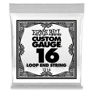 Ernie Ball 1316EB 6-Pack Loop End Stainless Steel Plain Banjo or Mandolin Guitar Strings - 0.016