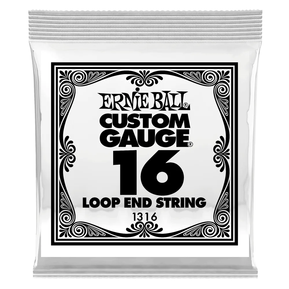 Ernie Ball 1316EB 6-Pack Loop End Stainless Steel Plain Banjo or Mandolin Guitar Strings - 0.016