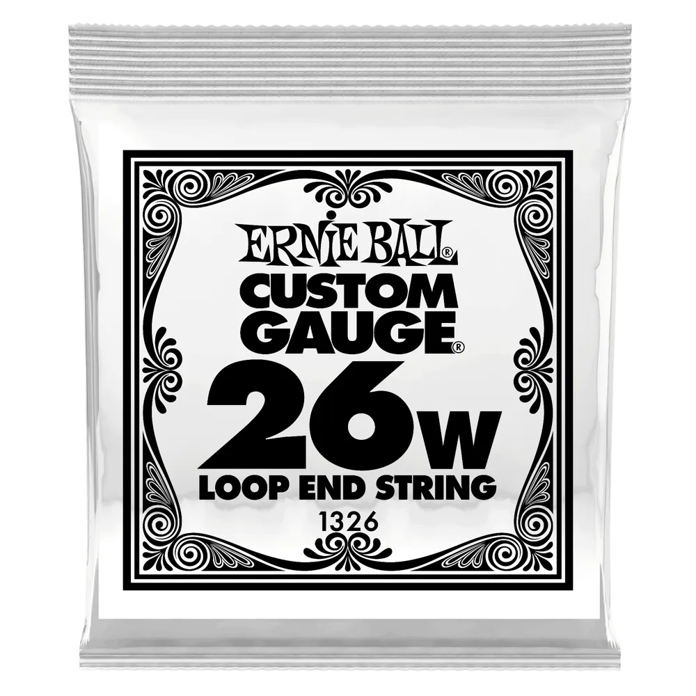 Ernie Ball 1326EB 6-Pack Loop End Stainless Steel Plain Banjo or Mandolin Guitar Strings - 0.026