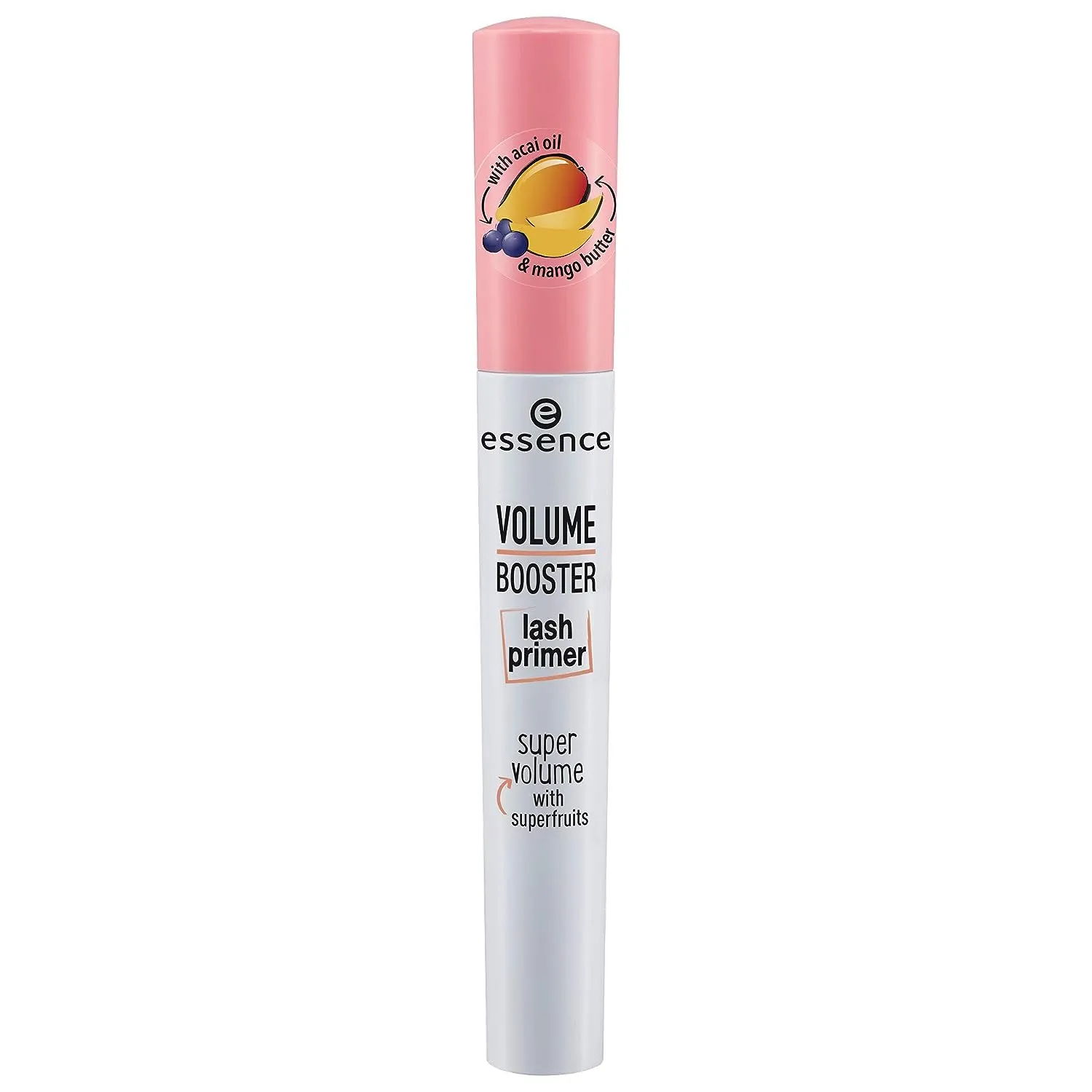 essence | Volume Booster Lash Primer Mascara | Infused with Mango Butter and Acai Oil for Nurtured Lashes | Conditioning Mascara Primer | White | Vegan | Paraben & Cruelty Free (Pack of 1)
