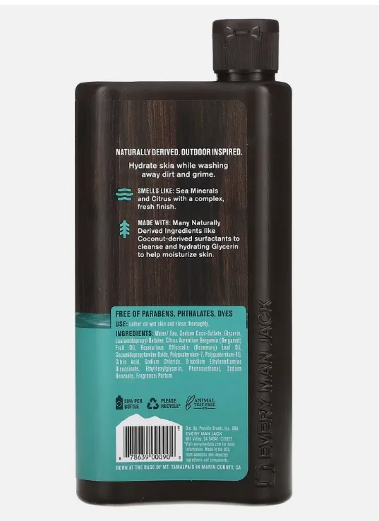 Every Man Jack Body Wash, Sea Salt, 16.9 fl oz (500 ml)