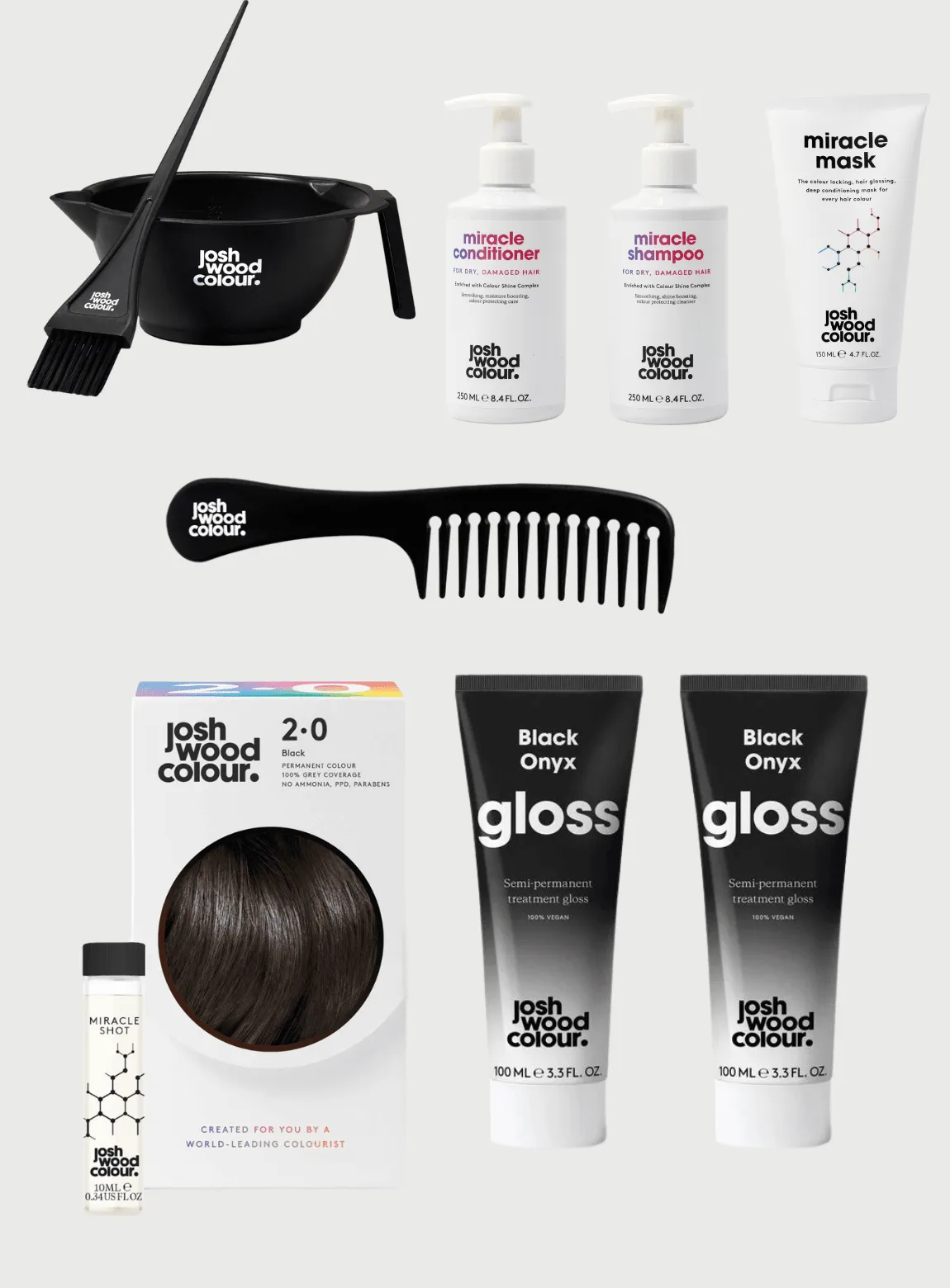Expert Kit - 2.0 Perm kit, Miracle Shot, Black Onyx Gloss x 2, Bowl & Brush, Miracle Mask, Comb, Shampoo, Conditioner