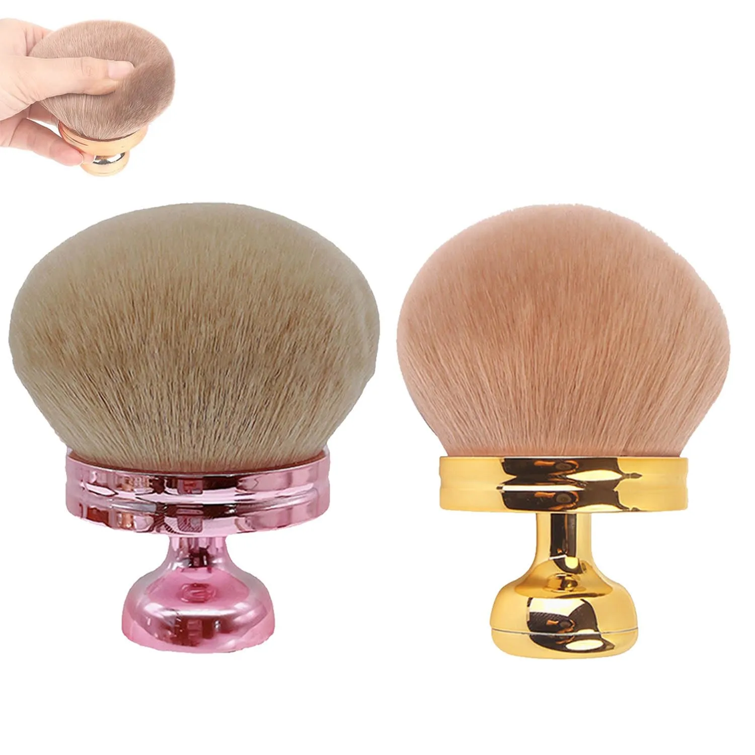 Extra Large Body Makeup Brush for Self Tanner & Bronzer Suncreen Applicator, 3 Inch Wide Kabuki Foundation Brush, Portable Self Tanning Brushs for Woman (2PCS-G)
