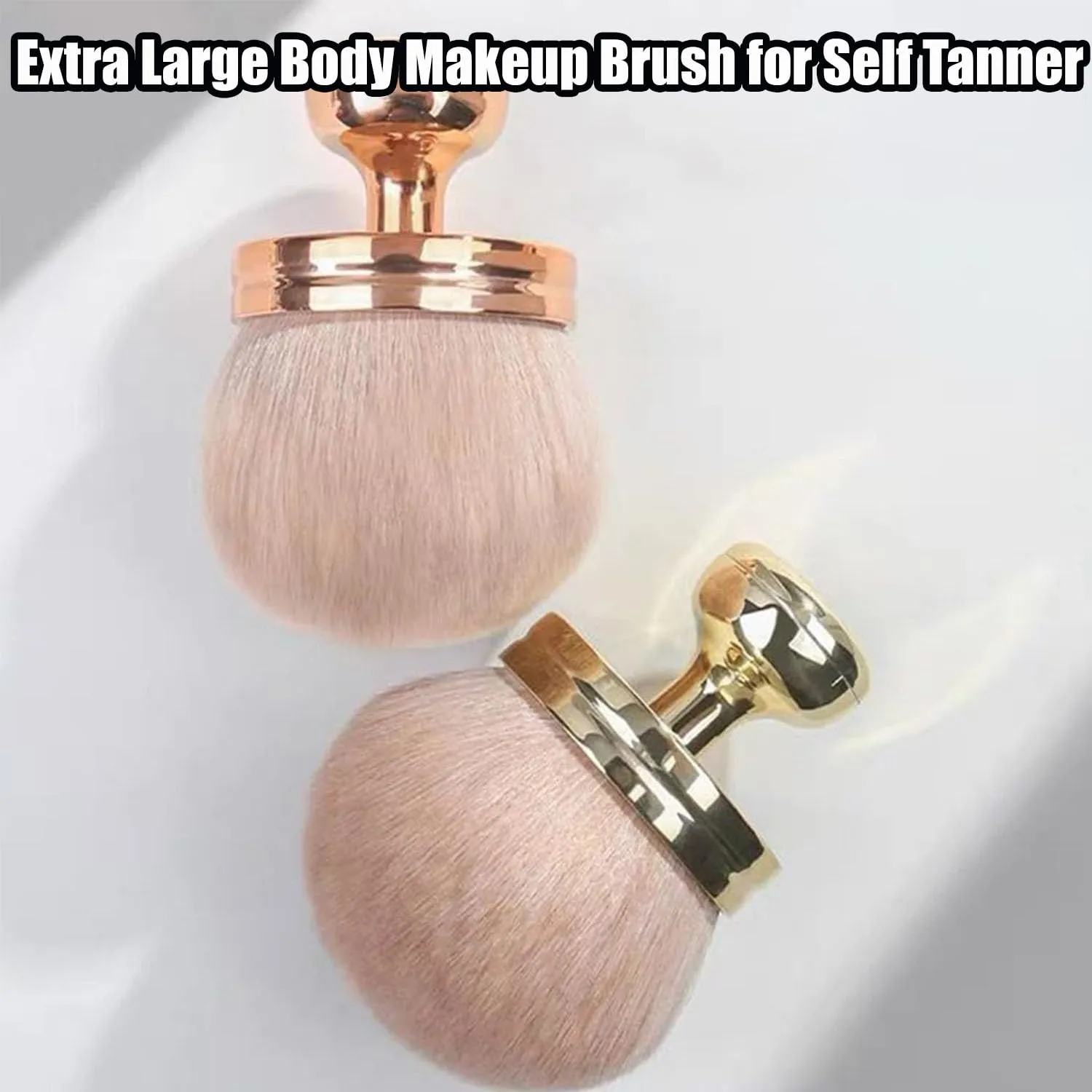 Extra Large Body Makeup Brush for Self Tanner & Bronzer Suncreen Applicator, 3 Inch Wide Kabuki Foundation Brush, Portable Self Tanning Brushs for Woman (2PCS-G)