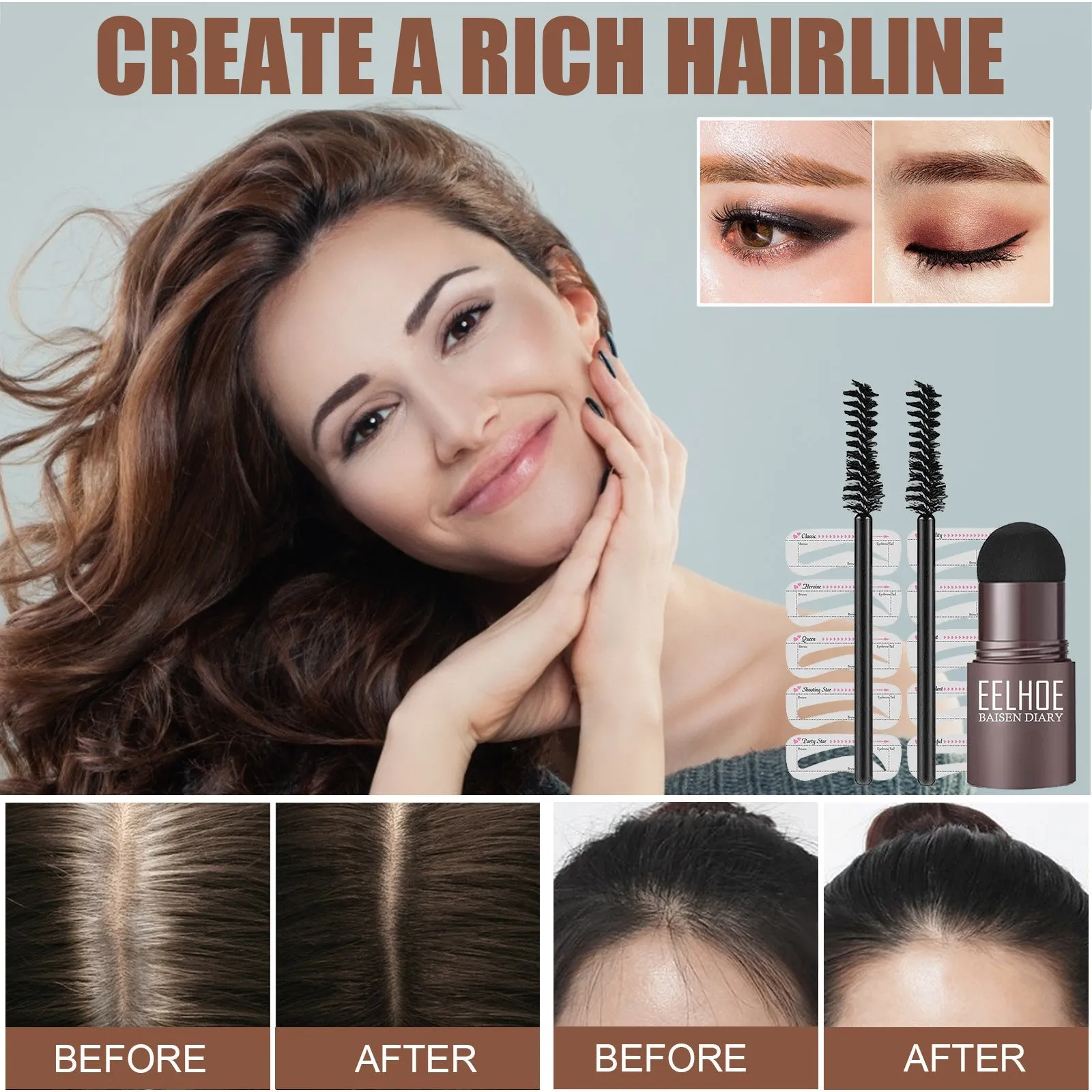 Eyebrow Powder Eyebrow Print Hairline Shading Powder Complementary Modification Eyebrow Print Filling Hairline Repair Shadow