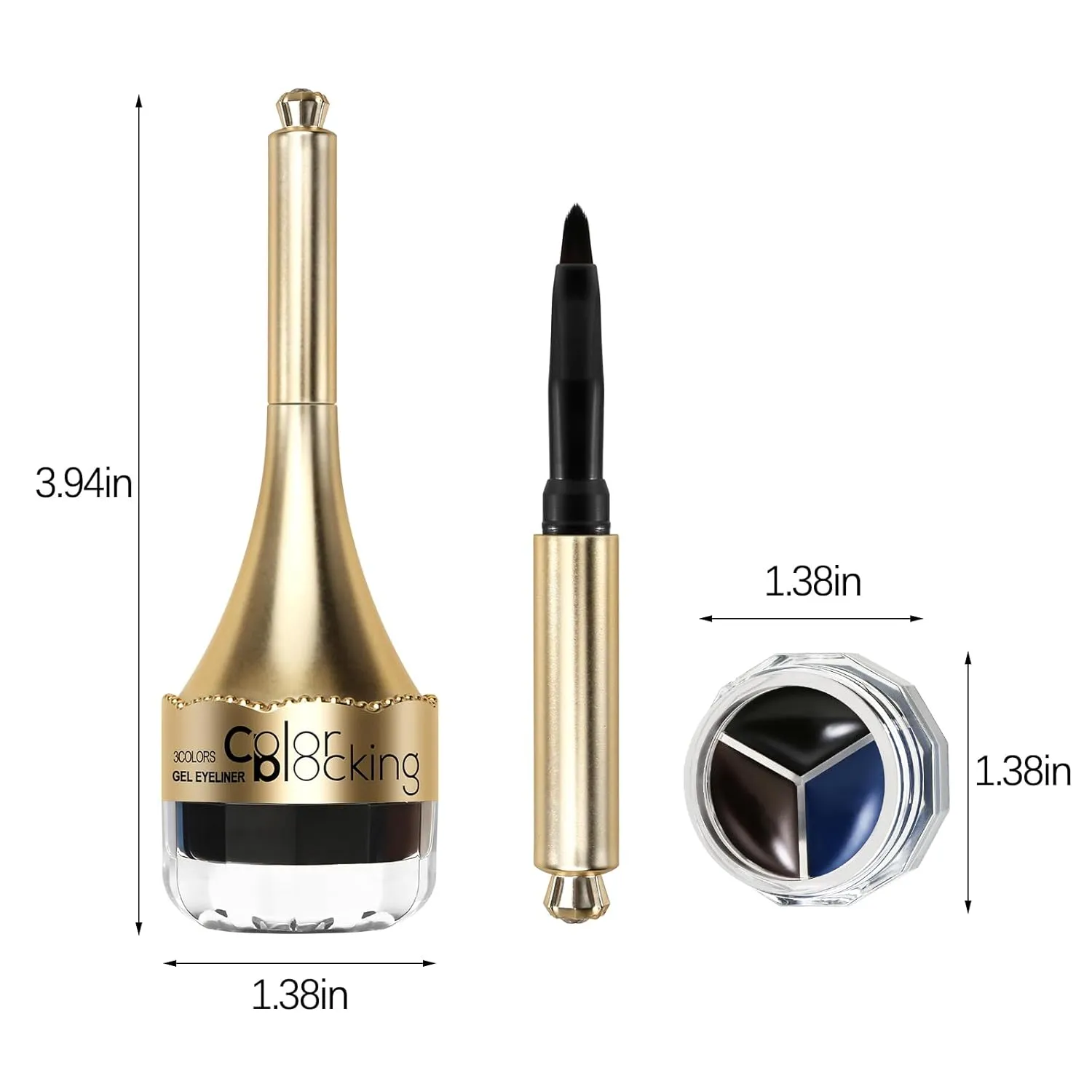 Eyeliner Gel Pot, Long Lasting Waterproof Eye Liner Cream for Waterline Eyeshadow, Matte Eyeliner Gel with Liner Brush, Easy to Apply, Suitable for Daily or Cosplay