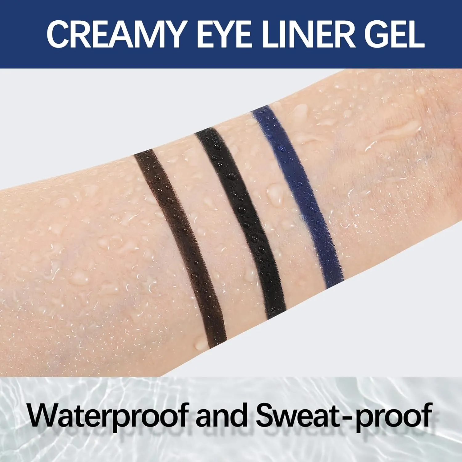 Eyeliner Gel Pot, Long Lasting Waterproof Eye Liner Cream for Waterline Eyeshadow, Matte Eyeliner Gel with Liner Brush, Easy to Apply, Suitable for Daily or Cosplay