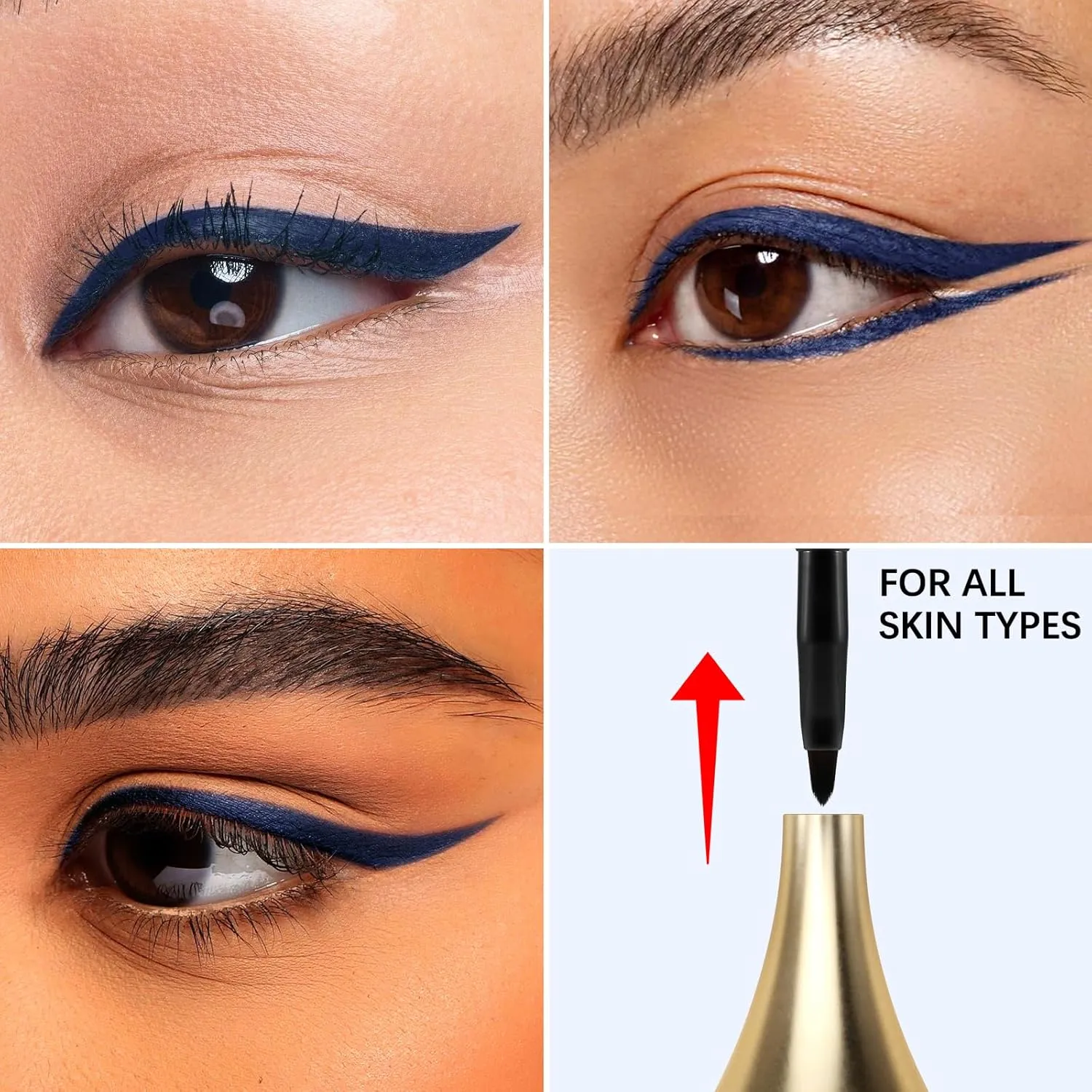 Eyeliner Gel Pot, Long Lasting Waterproof Eye Liner Cream for Waterline Eyeshadow, Matte Eyeliner Gel with Liner Brush, Easy to Apply, Suitable for Daily or Cosplay