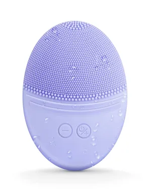 EZBASICS Facial Cleansing Brush Made with Ultra Hygienic Soft Silicone, Waterproof Sonic Vibrating Face Brush for Deep Cleansing, Gentle Massaging, Inductive Charging (Violet)1 Pack 5 Speed Settings