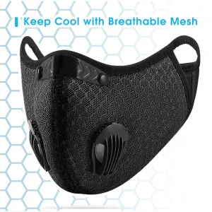Face Masks with Secure Fit with Cooling Mesh Fabric - Black