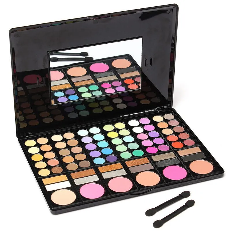 Fashion 78 Colors Pro Eyeshadow Palette Makeup Powder Cosmetic Brush Kit Box With Mirror Women Make Up Tools Eye Shadow