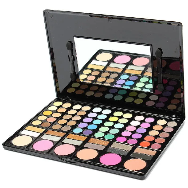 Fashion 78 Colors Pro Eyeshadow Palette Makeup Powder Cosmetic Brush Kit Box With Mirror Women Make Up Tools Eye Shadow