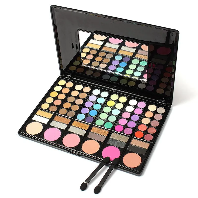 Fashion 78 Colors Pro Eyeshadow Palette Makeup Powder Cosmetic Brush Kit Box With Mirror Women Make Up Tools Eye Shadow