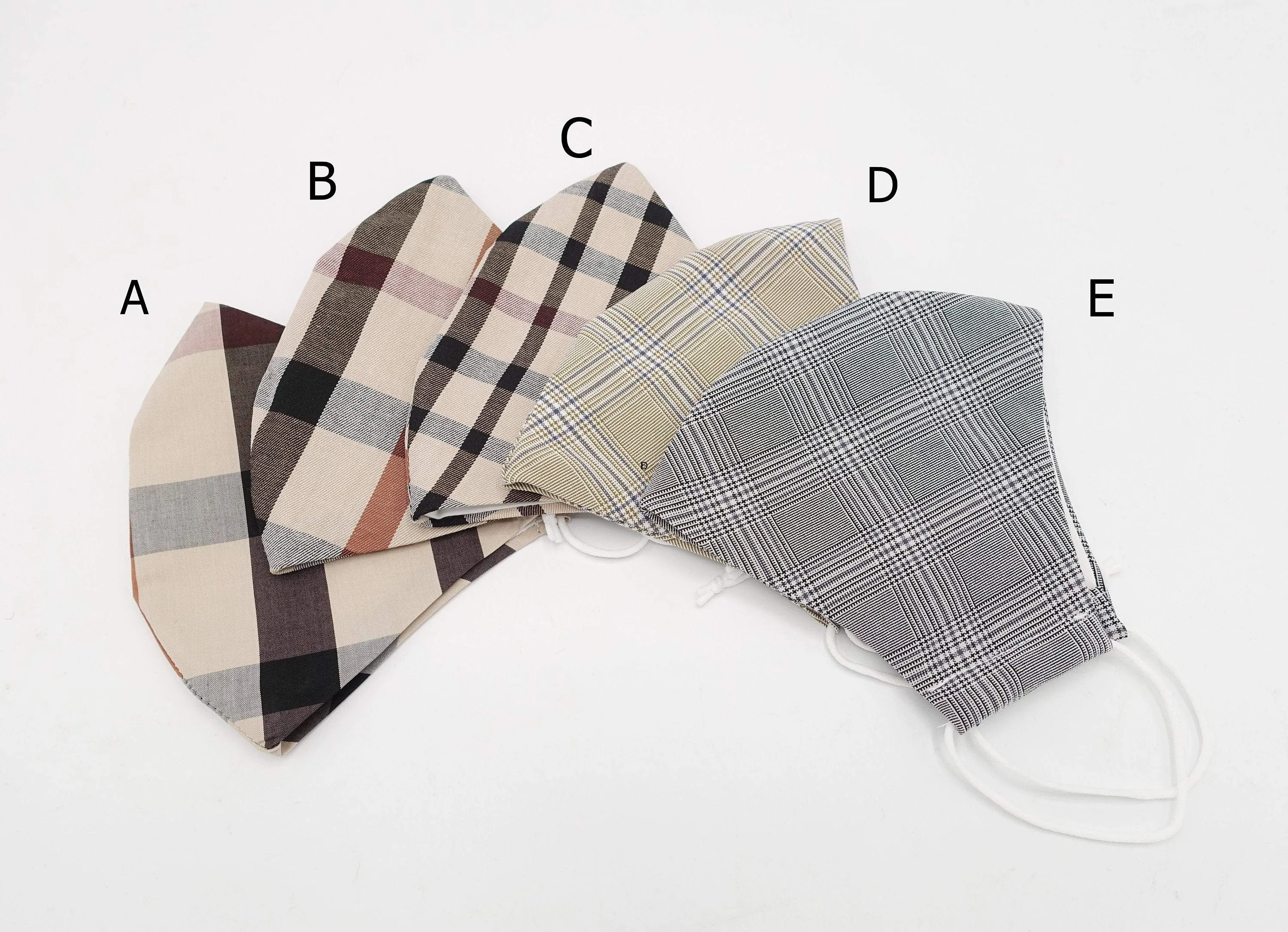 fashion face mask cotton check pattern reusable filter pock mask for women