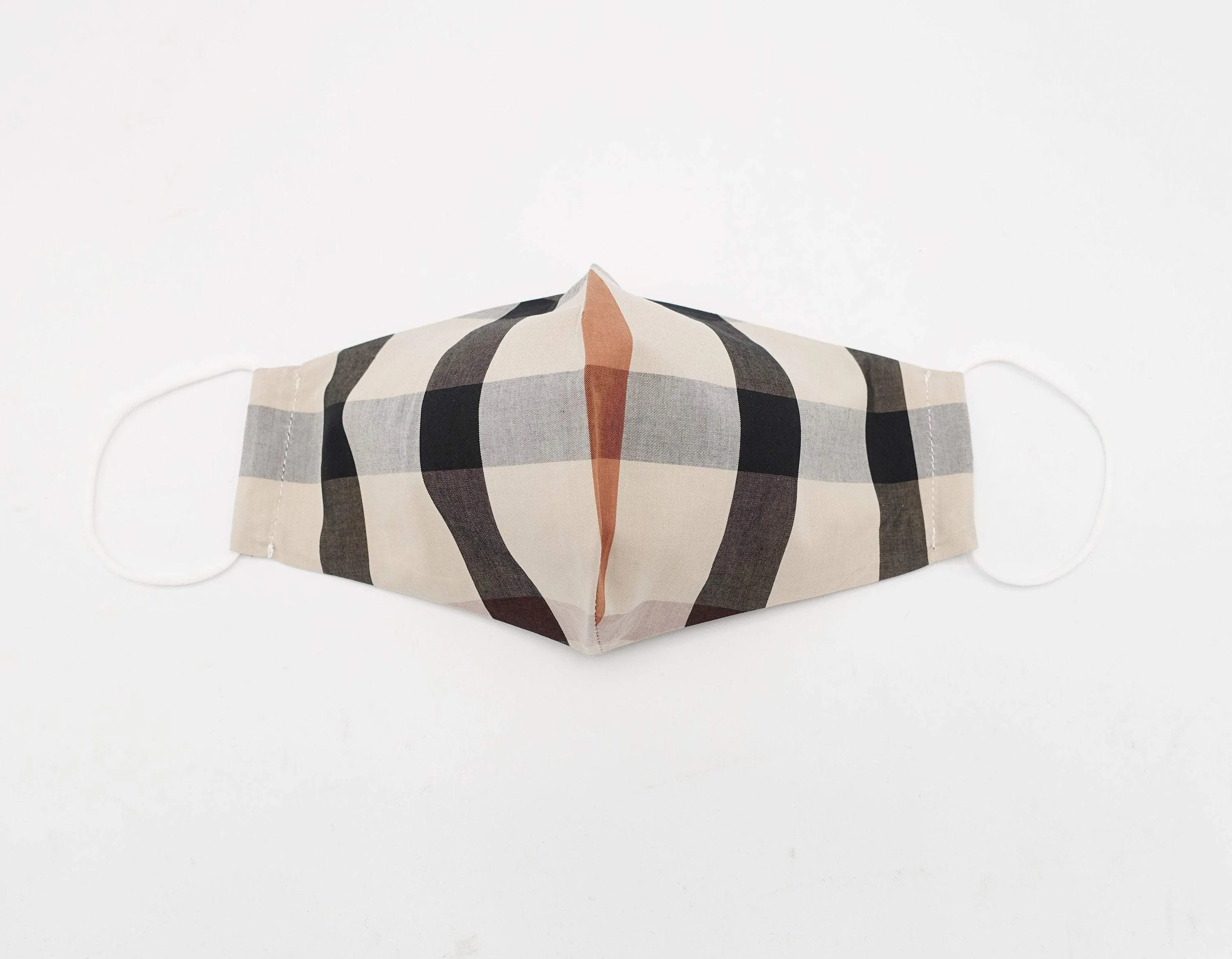 fashion face mask cotton check pattern reusable filter pock mask for women