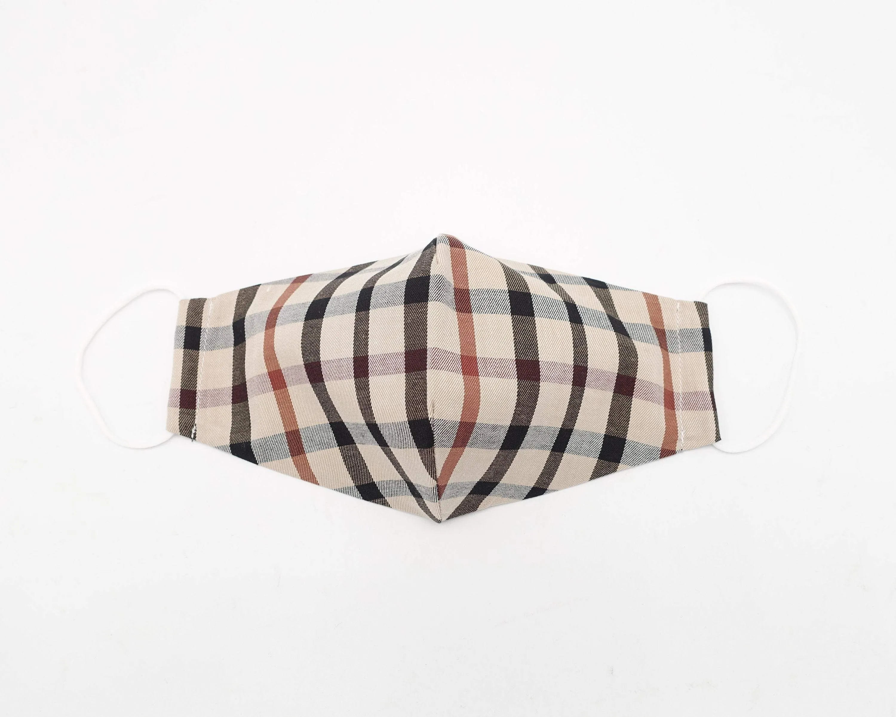 fashion face mask cotton check pattern reusable filter pock mask for women