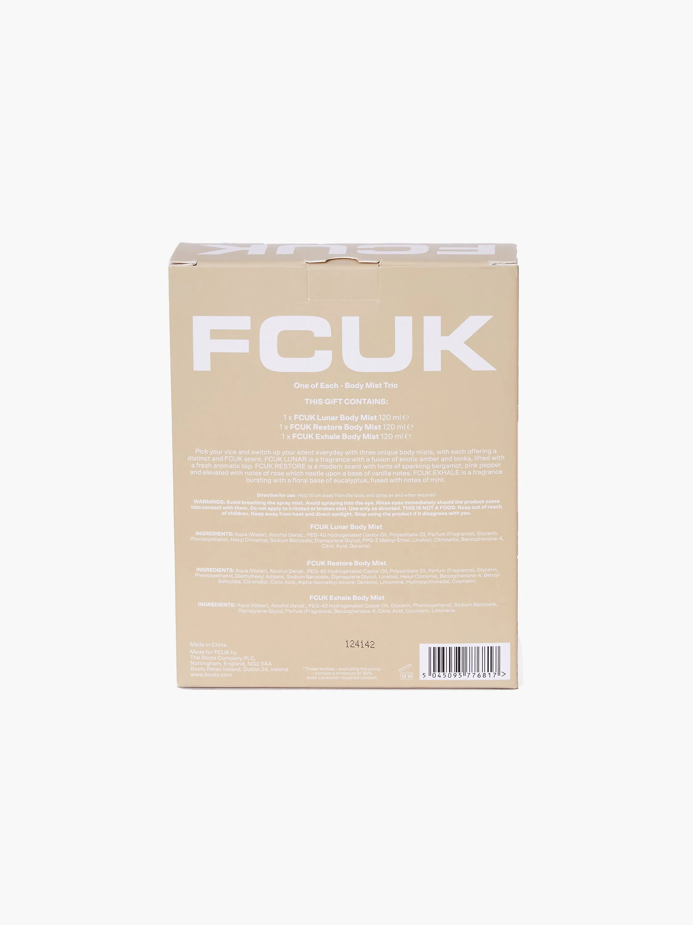 FCUK One Of Each Body Mist Trio Gift Set