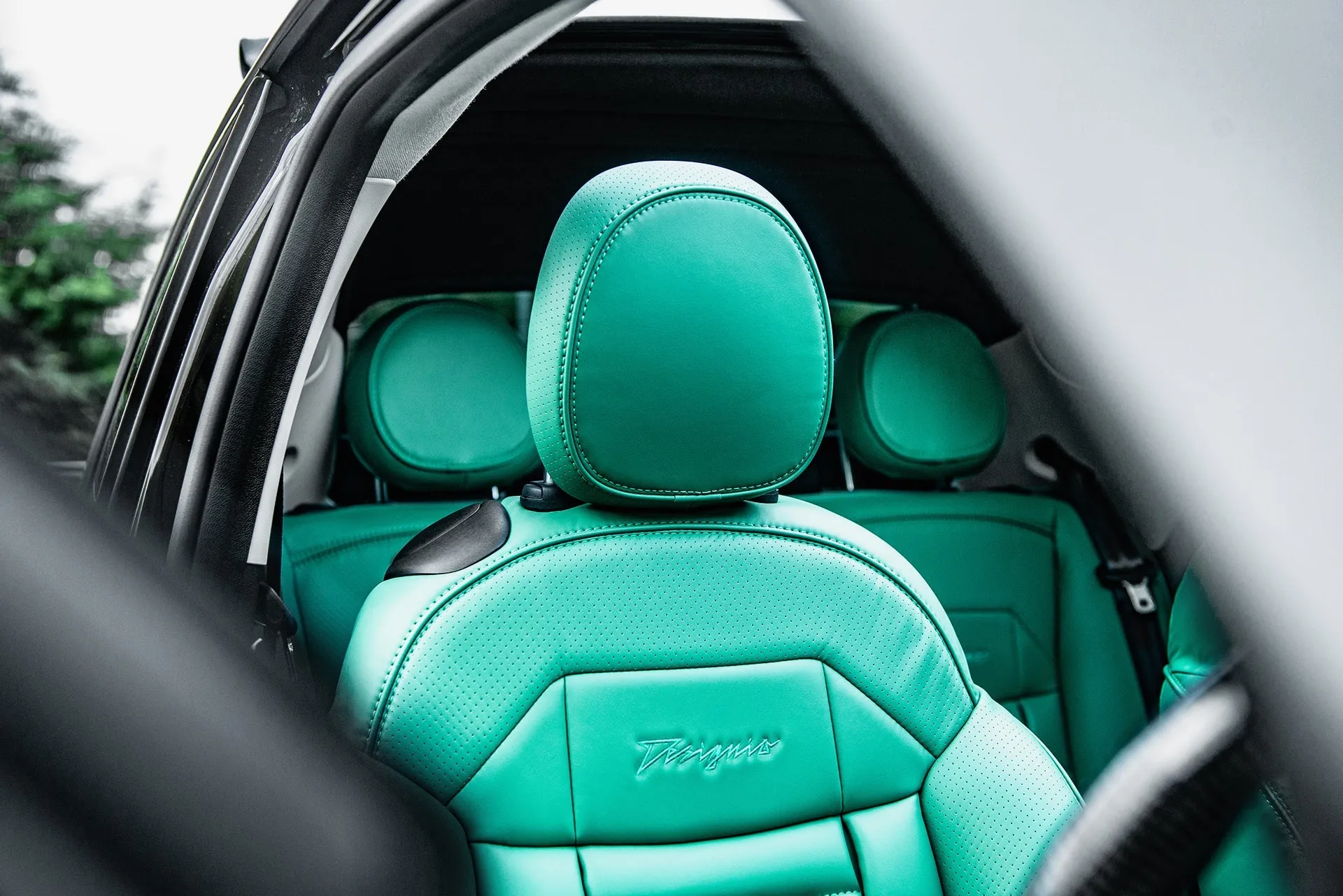 Fiat 500e Teal Designo Leather