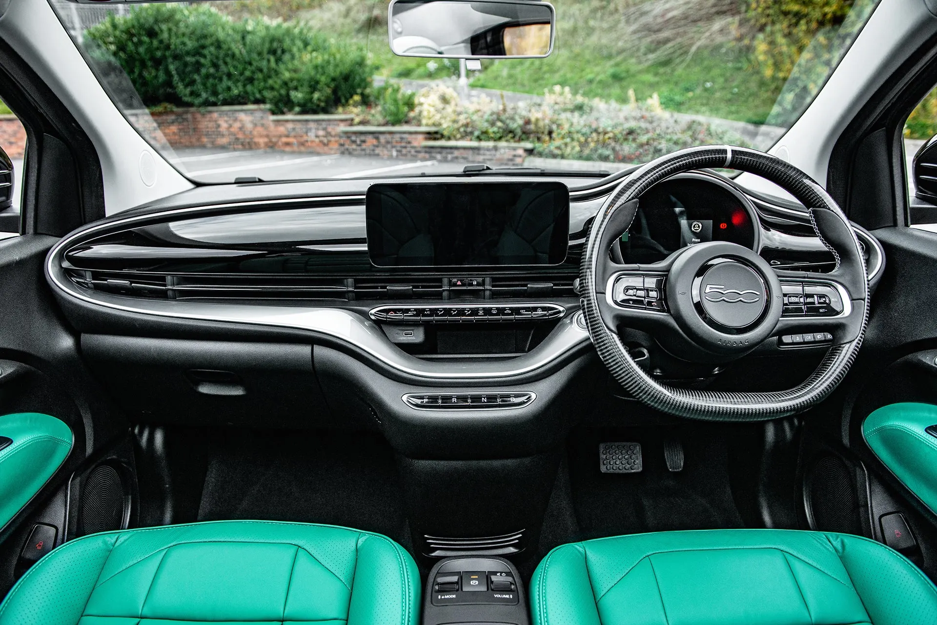 Fiat 500e Teal Designo Leather