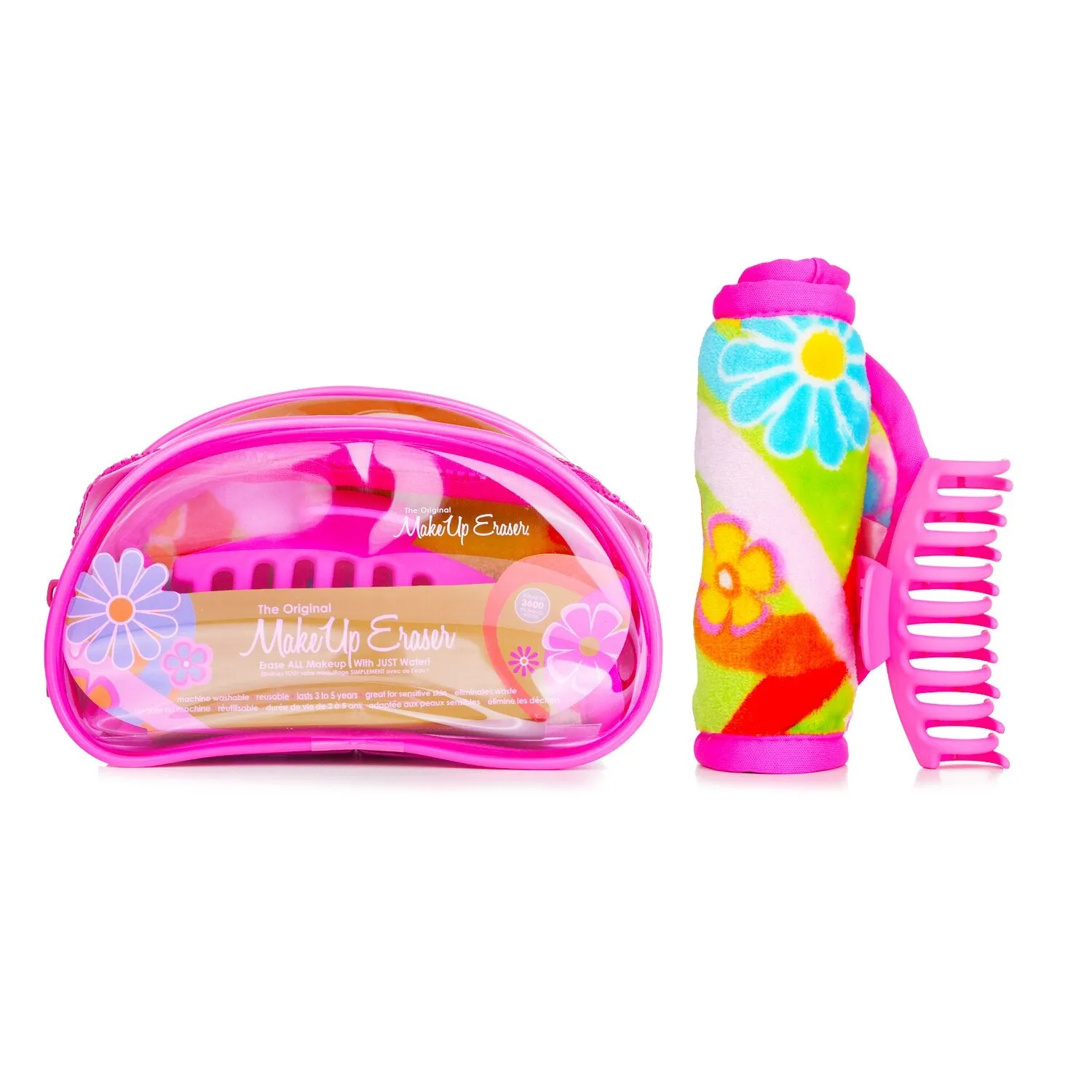 Flowerbomb Set (1x MakeUp Eraser Cloth   1x Hair Claw Clip   1x Bag)
