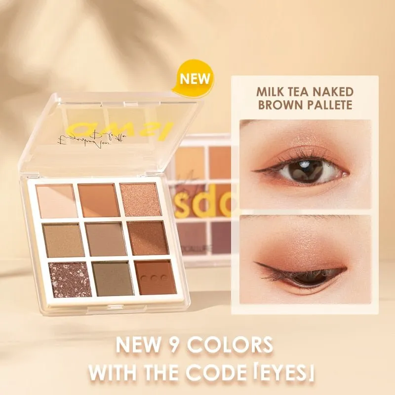 FOCALLURE 9 Color Eyeshadow Palette Cosmetics Pressed Matte Glitter Waterproof Long-lasting Shiny Pigment Eye Shadow Makeup