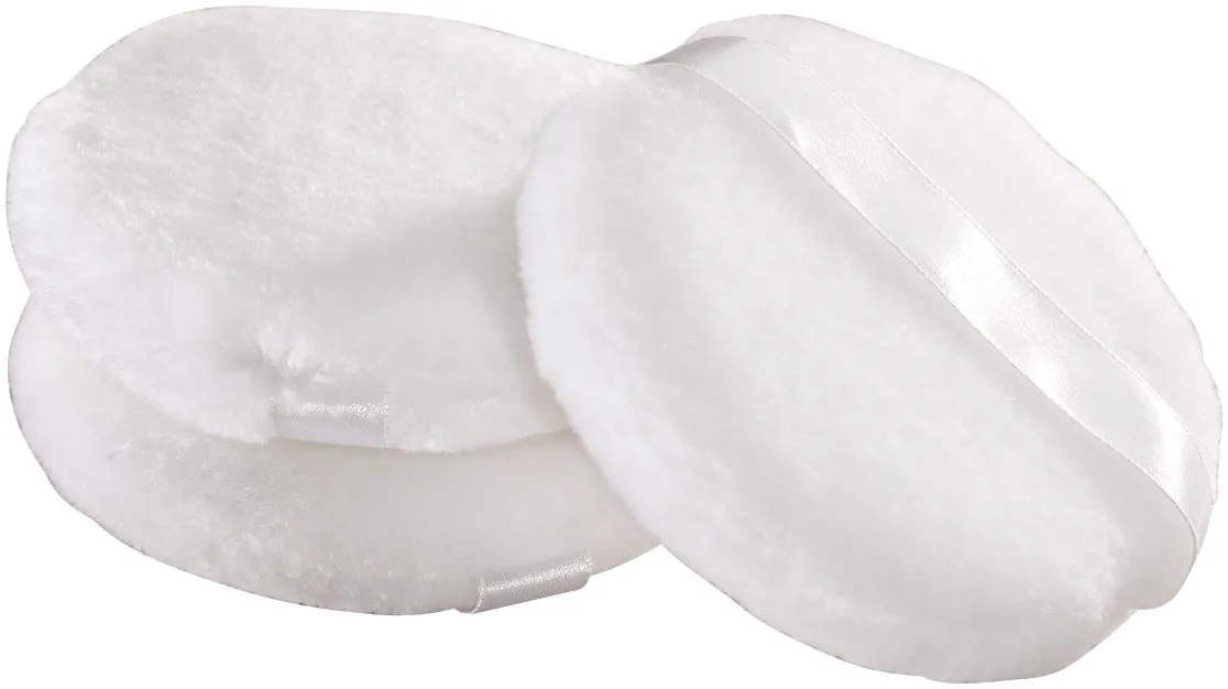 Fox Valley Traders Cosmetic Powder Puffs for Face Makeup or Skin Care, Each 4 Diameter, 3 Pack