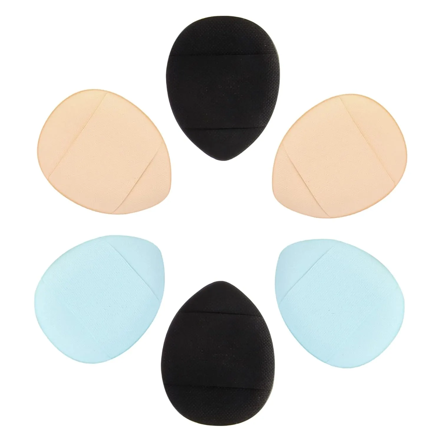 FRCOLOR 6pcs Mini Makeup Powder Puff Soft Fluffy Cosmetic Applicator for Liquid Powder Foundation Skin Friendly Design with Strap for Daily Use and Travel